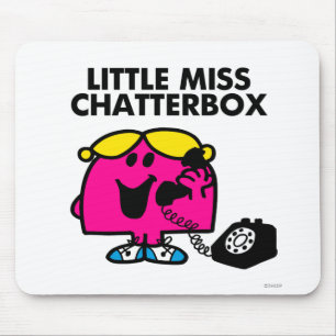Little Miss Chatterbox & Black Telephone Mouse Pad