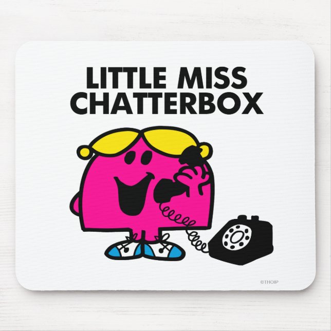 Little Miss Chatterbox & Black Telephone Mouse Pad (Front)