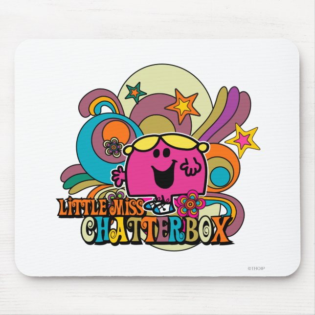 Little Miss Chatterbox & Colourful Swirls Mouse Pad (Front)