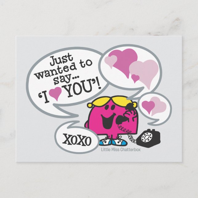 Little Miss Chatterbox Says I Love You Postcard (Front)