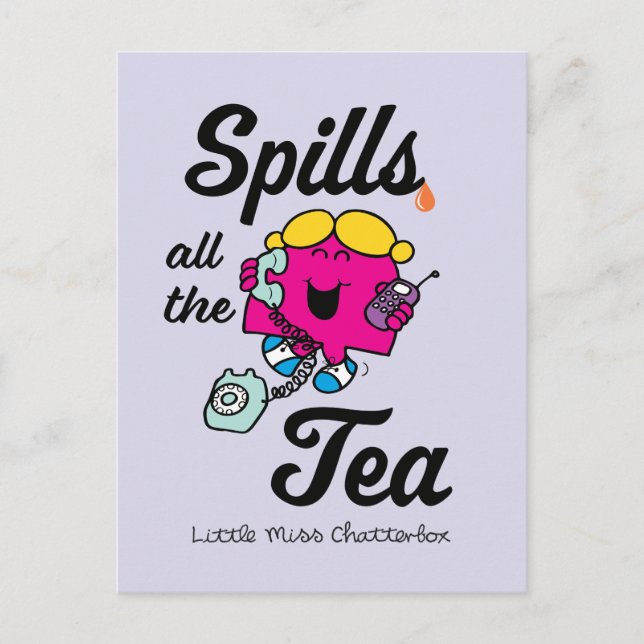 Little Miss Chatterbox Spills All The Tea Postcard (Front)