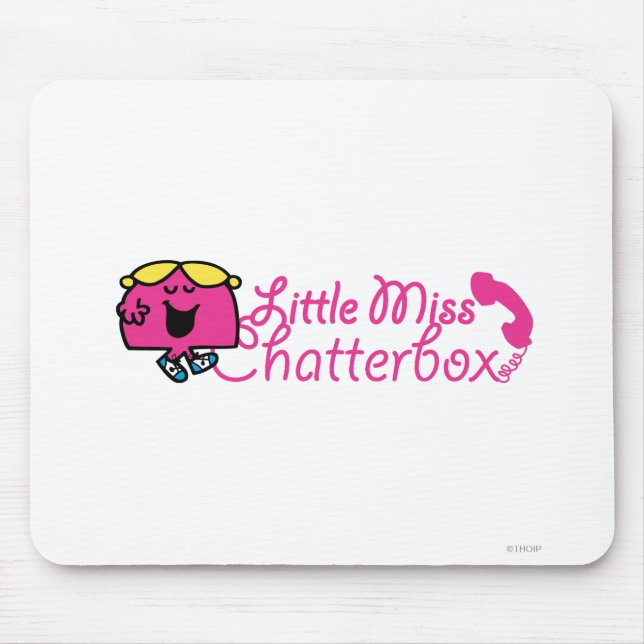 Little Miss Chatterbox | Telephone Cord Lettering Mouse Pad (Front)