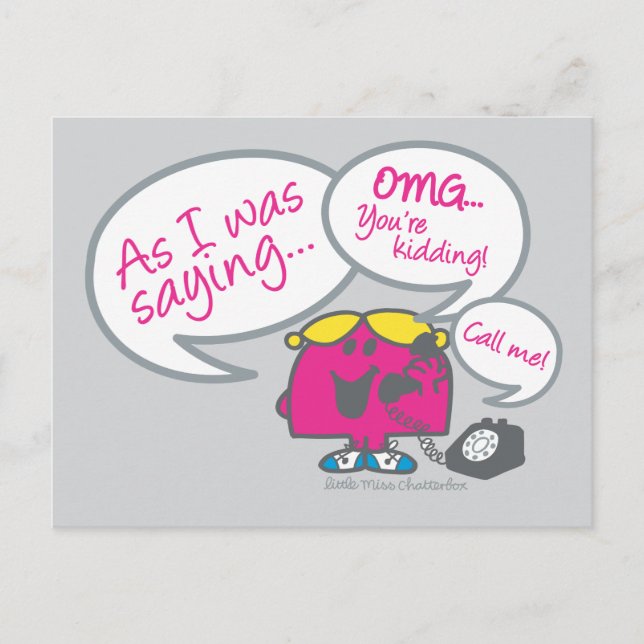 Little Miss Chatterbox & Telephone Postcard (Front)