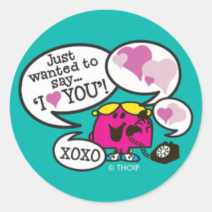 Little Miss Chatterbox Valentine Classic Round Sticker