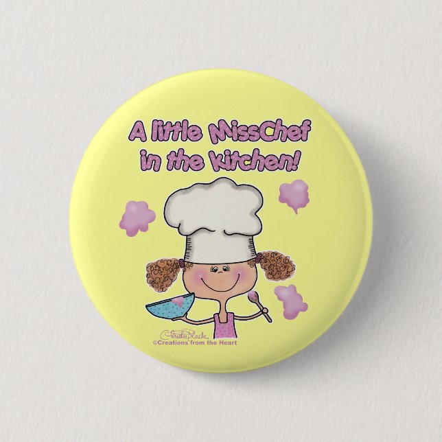 Little Miss Chef 2 Inch Round Button (Front)