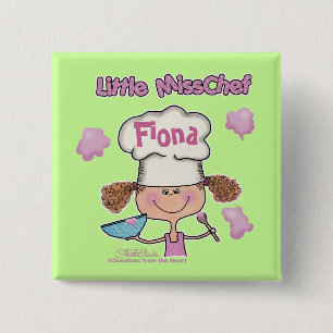 Little Miss Chef Personalize 2 Inch Square Button