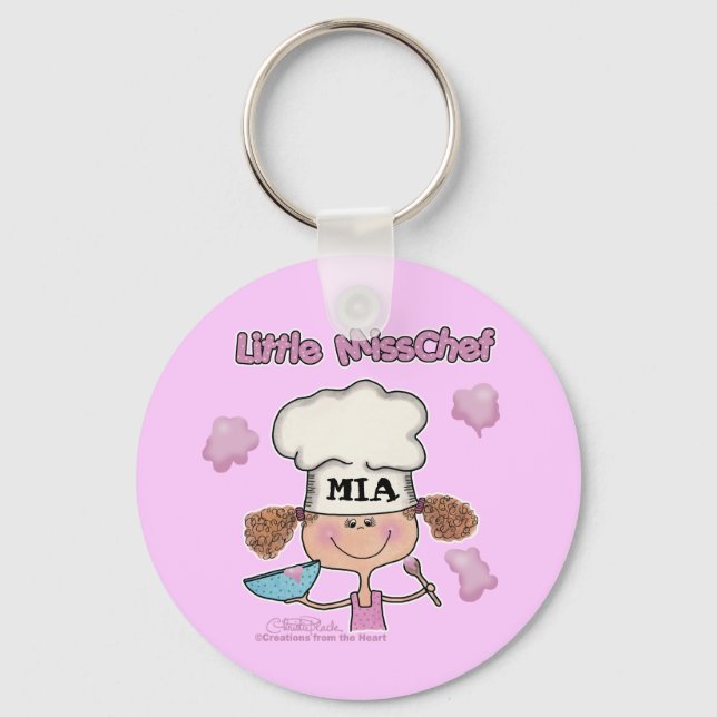 Little Miss Chef Personalize Keychain (Front)