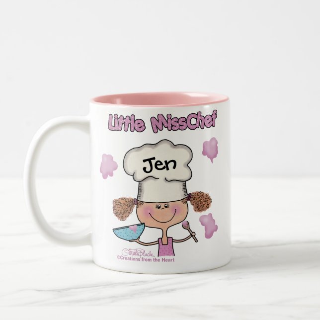 Little Miss Chef Personalize Two-Tone Coffee Mug (Left)
