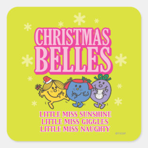 Little Miss Christmas Belles Square Sticker