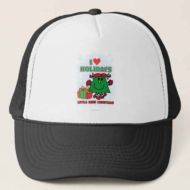 Little Miss Christmas | I Love Holidays Trucker Hat (Front)