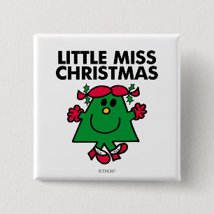 Little Miss Christmas Smile 2 Inch Square Button