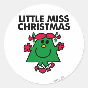 Little Miss Christmas Smile Classic Round Sticker