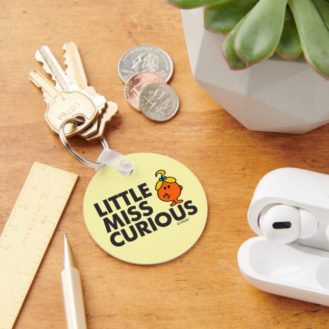 Little Miss Curious | Black Lettering Keychain (Desk)