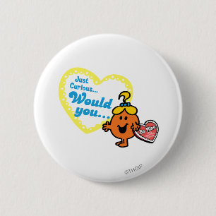 Little Miss Curious Valentine's Day Wish 2 Inch Round Button
