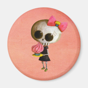 Little Miss Death with Cupcake Magnet