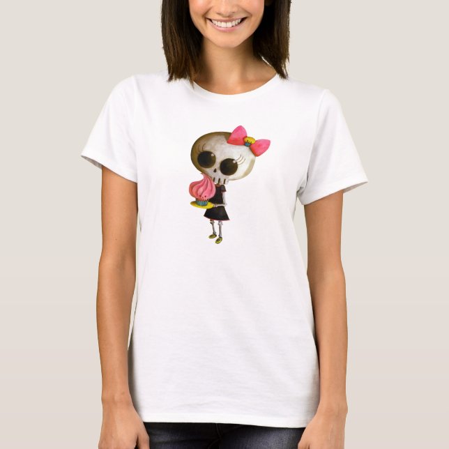 Little Miss Death with Cupcake T-Shirt (Front)