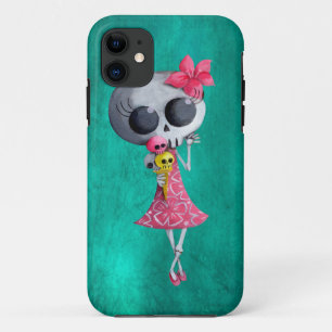 Little Miss Death with Halloween Ice Cream iPhone 11 Case