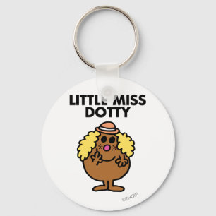 Little Miss Dotty   Black Lettering Keychain
