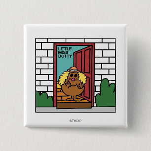 Little Miss Dotty Open Door 2 Inch Square Button