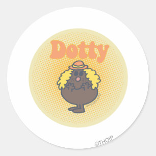 Little Miss Dotty   Spotlight Classic Round Sticker