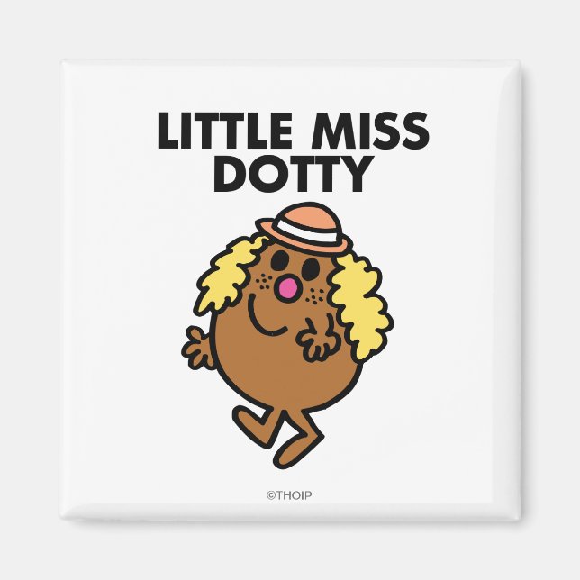 Little Miss Dotty Waving Magnet (Front)