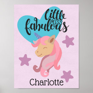 Little Miss Fabulous Unicorn Poster