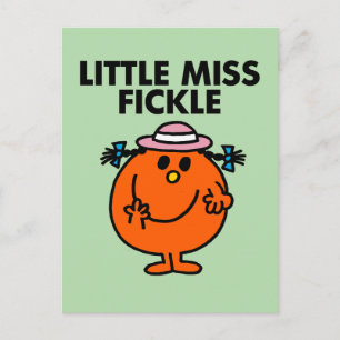 Little Miss Fickle Black Lettering Postcard
