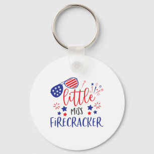 Little Miss Firecracker 4th Of July Girl Toddler O Keychain