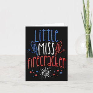 Little Miss Firecracker Funny 4th Of July Pride Gi Card