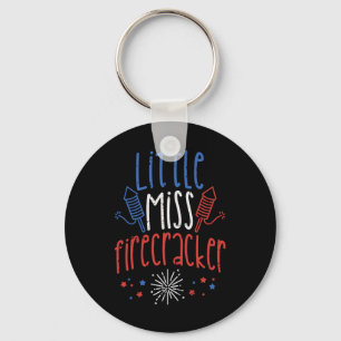 Little Miss Firecracker Funny 4th Of July Pride Gi Keychain