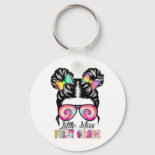 Little Miss First Grade Girls Ck To School Shirt 1 Keychain