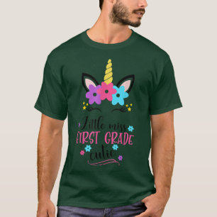 Little Miss First Grade Unicorn Back To School Tea T-Shirt