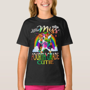Little Miss Fourth Grade Cutie Unicorn Rainbow T-Shirt