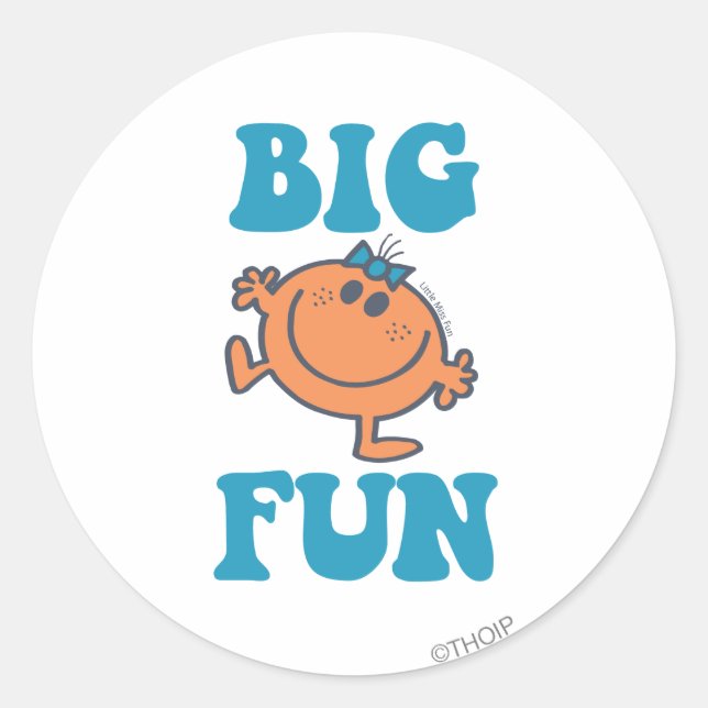 Little Miss Fun | Big Fun Classic Round Sticker (Front)