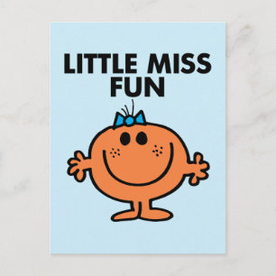 Little Miss Fun   Black Lettering Postcard