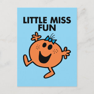 Little Miss Fun Waving Joyously Postcard