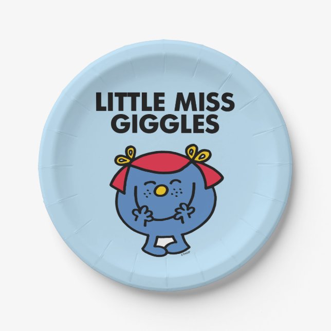 Little Miss Giggles | Black Lettering Paper Plate (Front)
