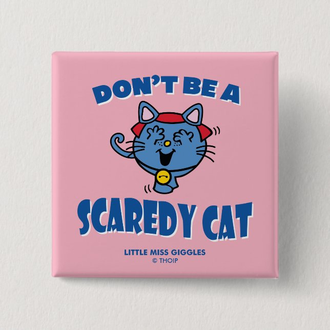 Little Miss Giggles Scaredy Cat Halloween 2 Inch Square Button (Front)