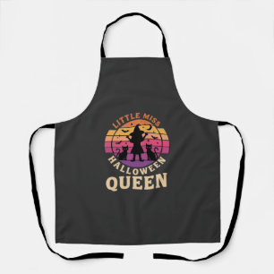 Little Miss Halloween Queen Witch Cat Design_1 Apron