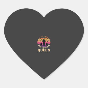 Little Miss Halloween Queen Witch Cat Design_1 Heart Sticker