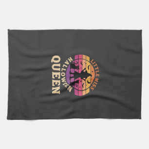 Little Miss Halloween Queen Witch Cat Design_1 Kitchen Towel