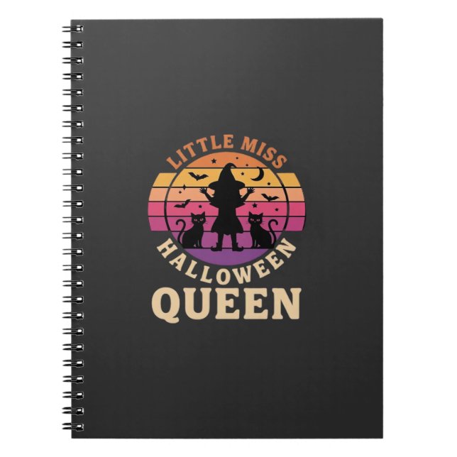 Little Miss Halloween Queen Witch Cat Design_1 Notebook (Front)