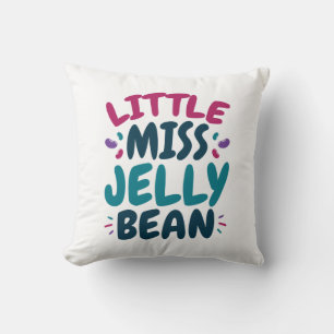 Little Miss Jelly Bean Easter Candy Nickname Throw Pillow