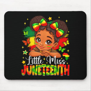Little miss juneteenth african american girl messy mouse pad