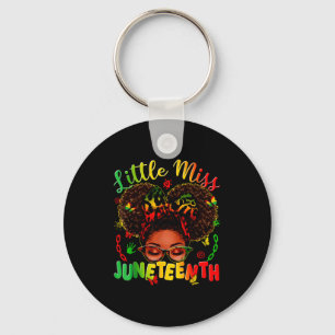 Little miss juneteenth afro pride black afro hair keychain