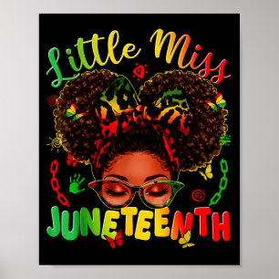 Little miss juneteenth afro pride black afro hair poster