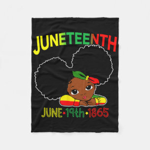 Little Miss Juneteenth Celebrate 19th 1865 June Bl Fleece Blanket