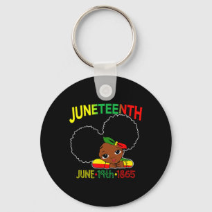 Little Miss Juneteenth Celebrate 19th 1865 June Bl Keychain