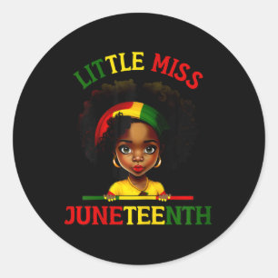 Little Miss Juneteenth  Classic Round Sticker