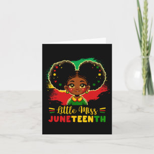 Little Miss Juneteenth Shirt Girl Toddler Black Hi Card